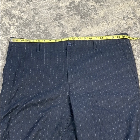 New Vince Pinstripe Virgin Wool Blend Flannel Trouser Pant Dark Navy Sz XXL - Picture 9 of 14